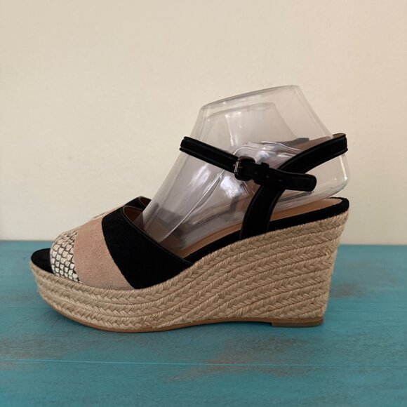 Coach Farren Suede Snake & Chalk Platform Sandals Sz 8 - Picture 4 of 9